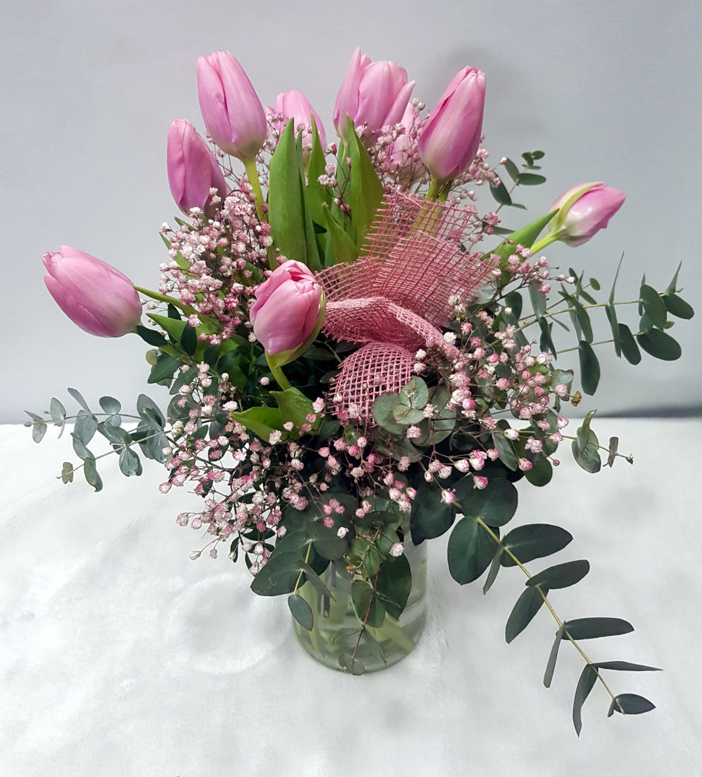 Ramo de tulipanes y complementos